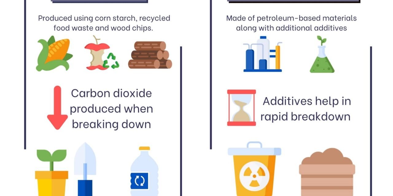 How are biodegradable and bio-based plastics different from conventional plastics?